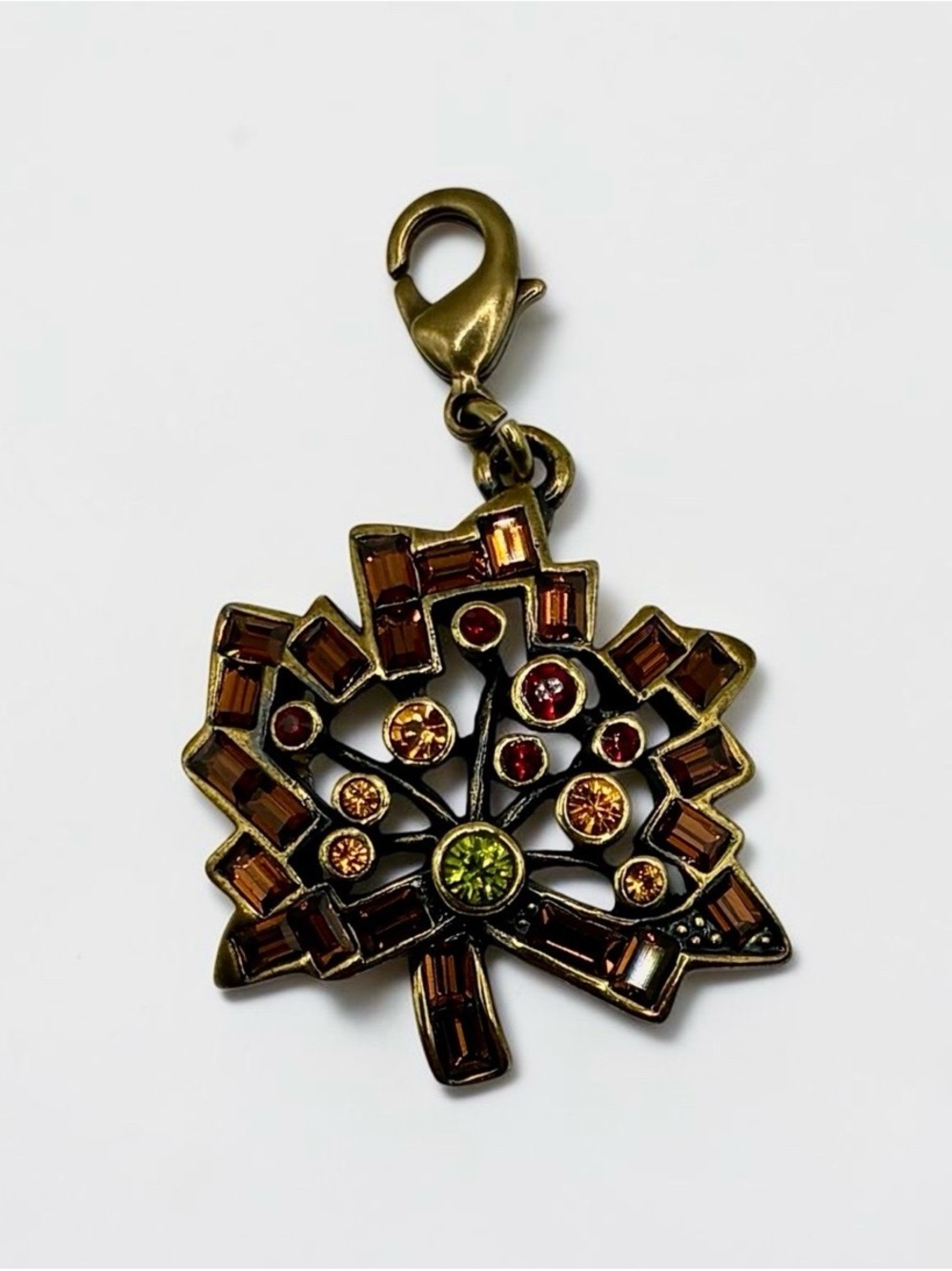 Heidi Daus Multicolor Crystal Autumn Leaf Charm